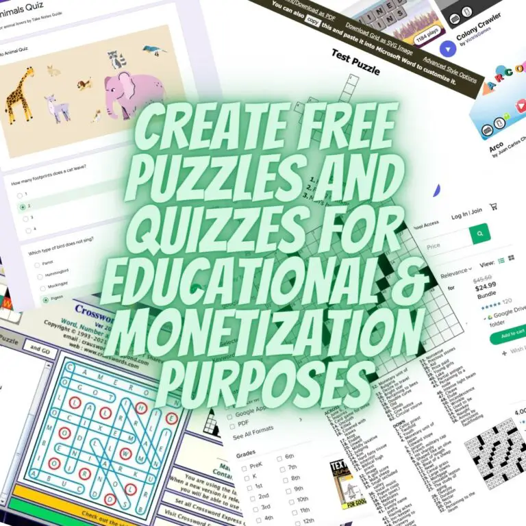 Create Free Puzzles And Quizzes For Educational Monetization Purposes 1